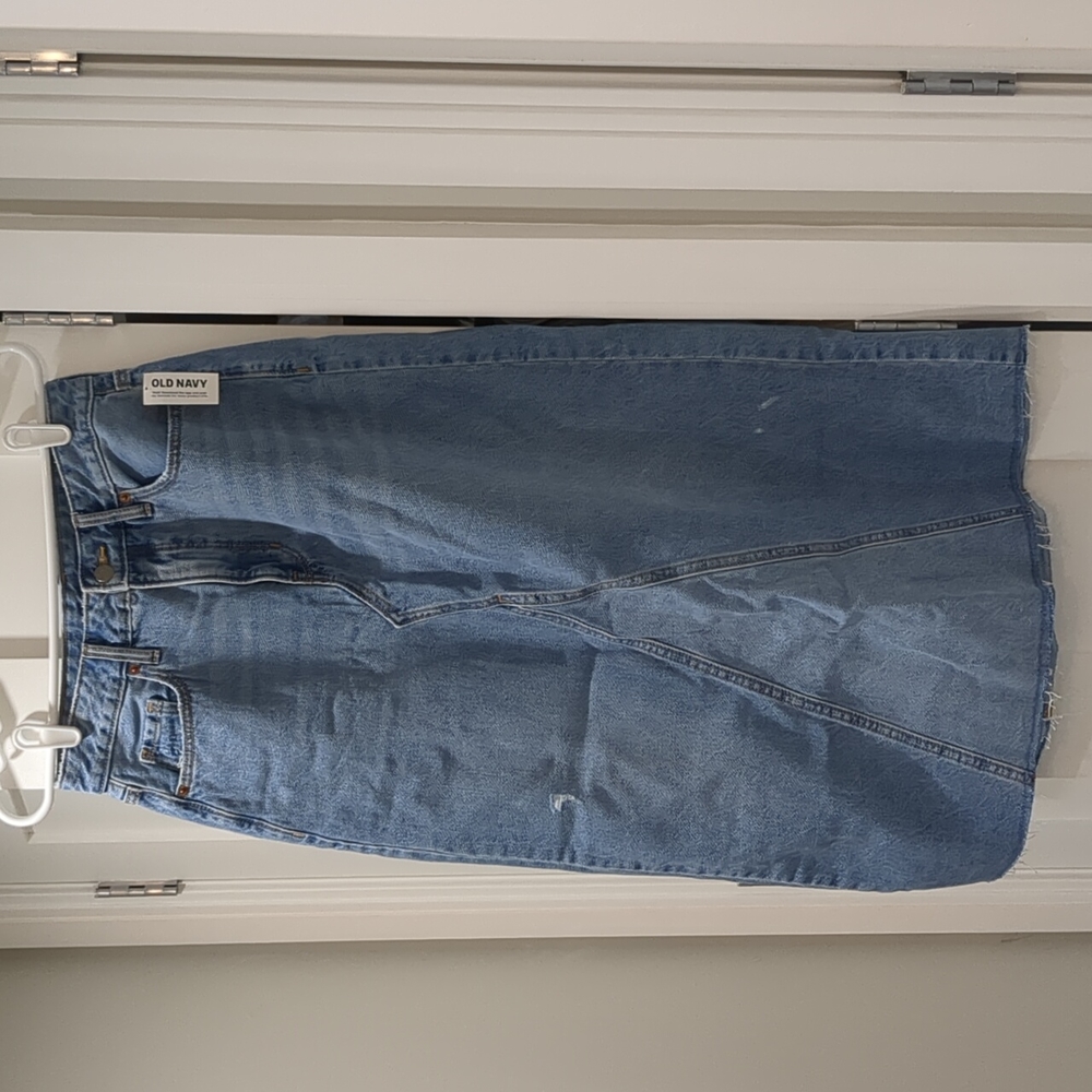 Denim maxi skirt